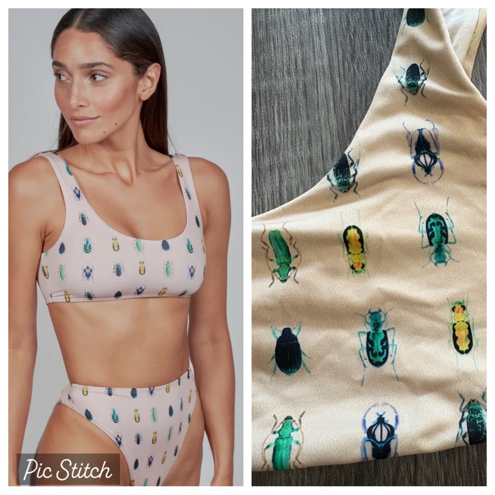 NEW! La Gotta Buggin insect scoop neck bikini top